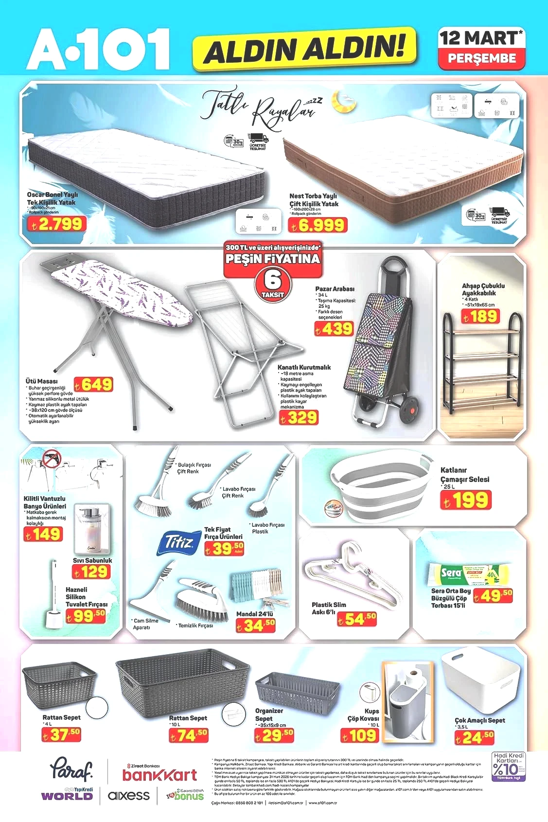 12 MART PERŞEMBE A101 ALDIN ALDIN AKTÜEL KATALOĞU