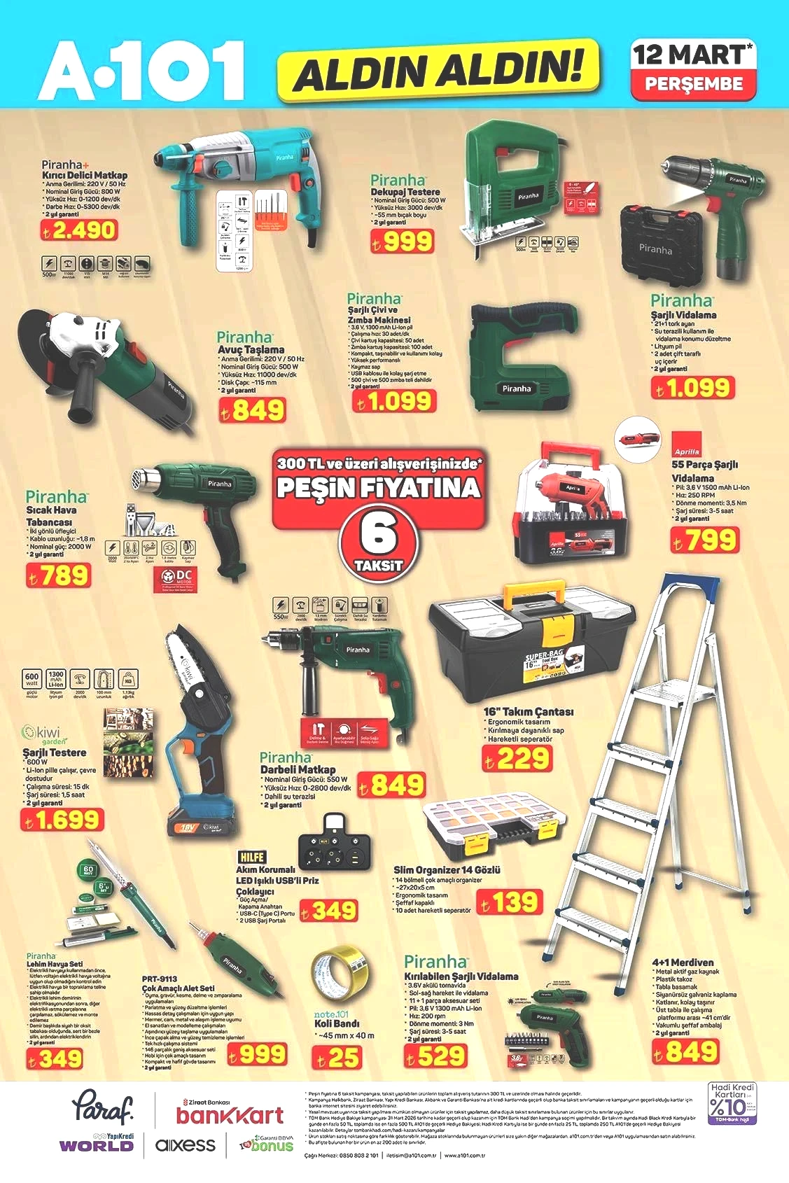 12 MART PERŞEMBE A101 ALDIN ALDIN AKTÜEL KATALOĞU