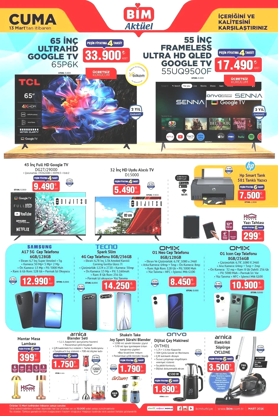 BİM 13 MART CUMA AKTÜEL KATALOĞU